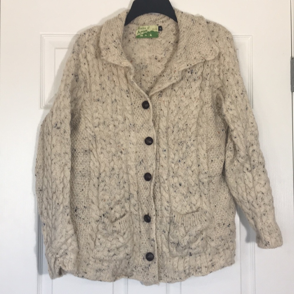 Shades of Aran Irish Merino Wool Sweater XL
